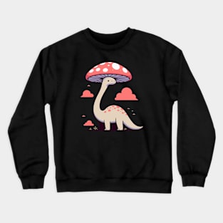 Kawaii simple Mushroom Hat Dinosaur Brontosaurus Crewneck Sweatshirt